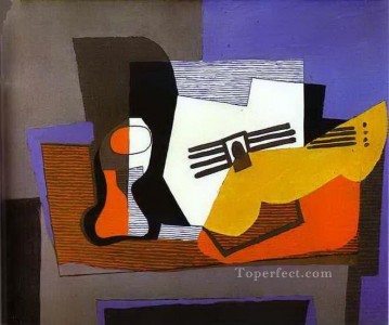  1942 Oil Painting - Nature morte a la guitare 1942 Cubism